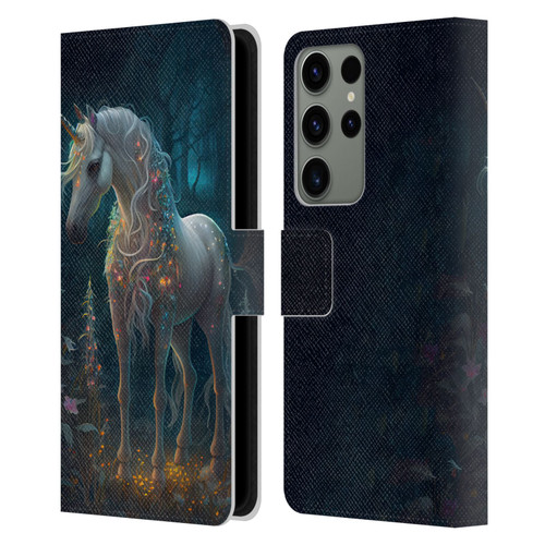 JK Stewart Key Art Unicorn Leather Book Wallet Case Cover For Samsung Galaxy S23 Ultra 5G