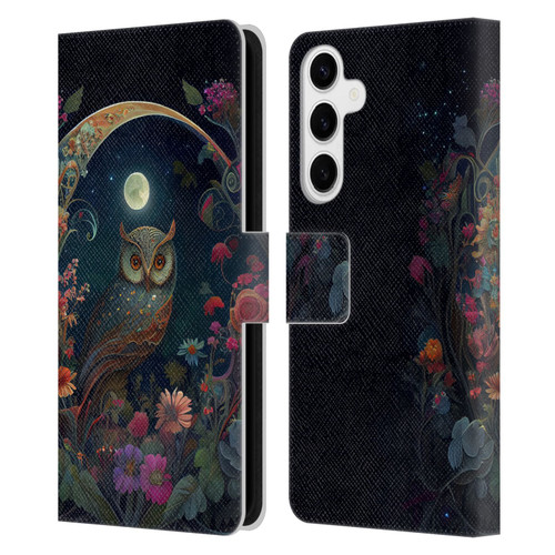 JK Stewart Key Art Owl Leather Book Wallet Case Cover For Samsung Galaxy S24+ 5G