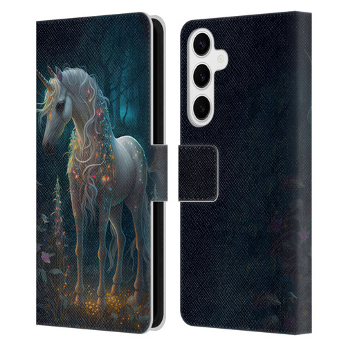 JK Stewart Key Art Unicorn Leather Book Wallet Case Cover For Samsung Galaxy S24+ 5G