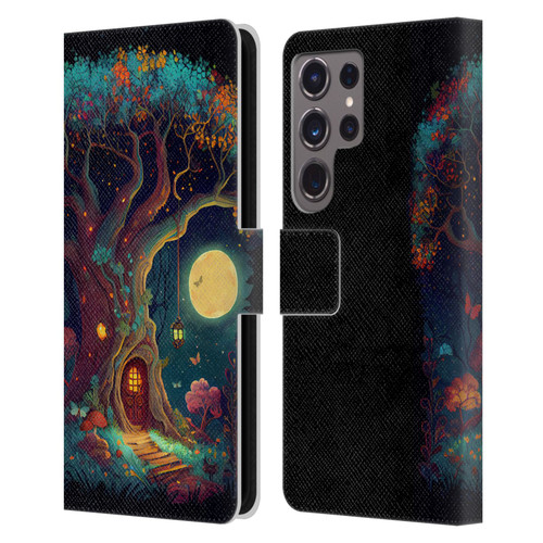 JK Stewart Key Art Tree With Small Door In Trunk Leather Book Wallet Case Cover For Samsung Galaxy S24 Ultra 5G