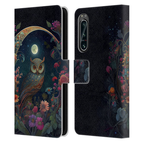 JK Stewart Key Art Owl Leather Book Wallet Case Cover For Sony Xperia 5 IV