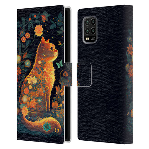 JK Stewart Key Art Orange Cat Sitting Leather Book Wallet Case Cover For Xiaomi Mi 10 Lite 5G