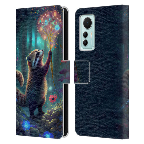 JK Stewart Key Art Raccoon Leather Book Wallet Case Cover For Xiaomi 12 Lite