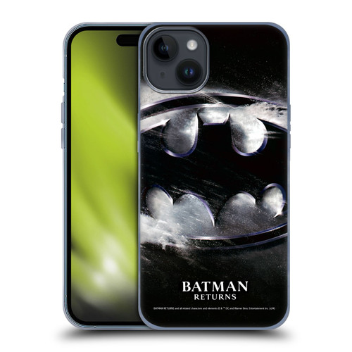 Batman Returns Key Art Oversized Logo Soft Gel Case for Apple iPhone 15 Plus