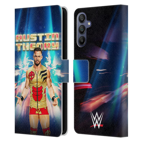 WWE Austin Theory Portrait Leather Book Wallet Case Cover For Samsung Galaxy A15