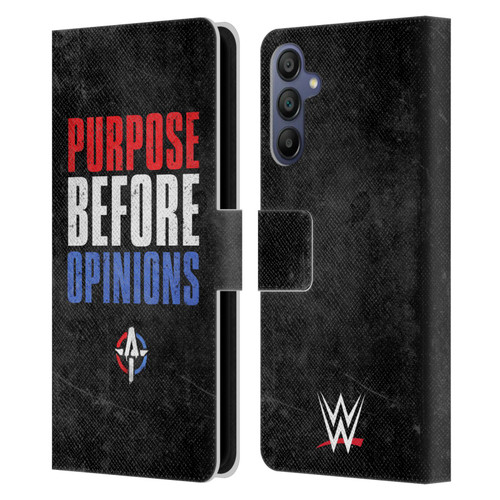 WWE Austin Theory Purpose Before Opinions Leather Book Wallet Case Cover For Samsung Galaxy A15