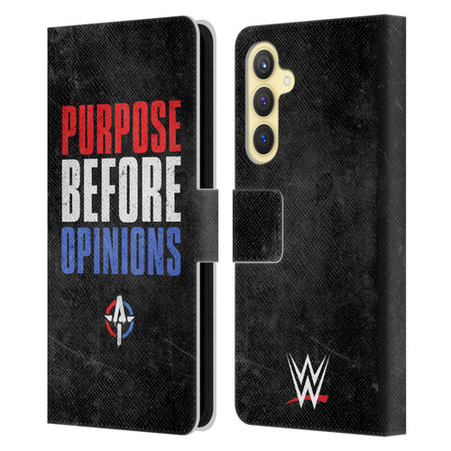 WWE Austin Theory Purpose Before Opinions Leather Book Wallet Case Cover For Samsung Galaxy S23 FE 5G