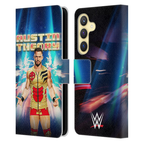 WWE Austin Theory Portrait Leather Book Wallet Case Cover For Samsung Galaxy S24 5G