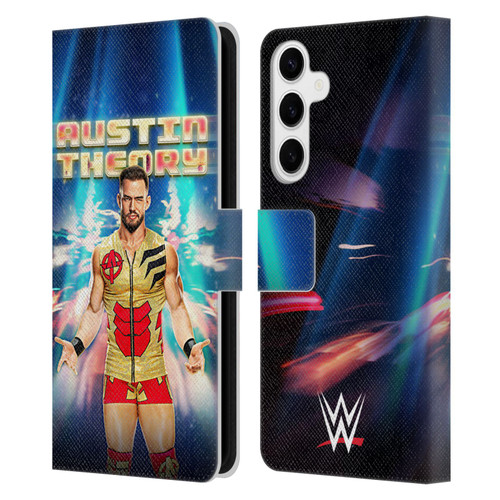 WWE Austin Theory Portrait Leather Book Wallet Case Cover For Samsung Galaxy S24+ 5G
