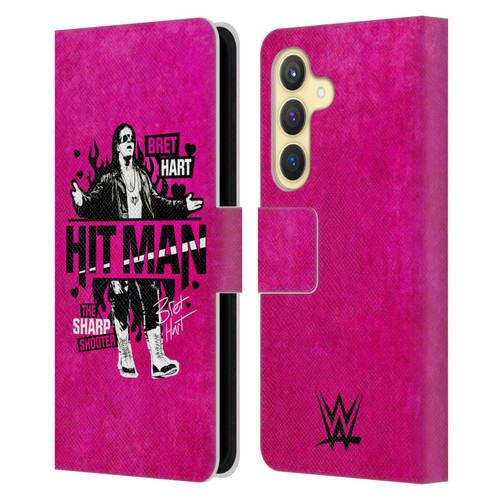 WWE Bret Hart Hitman Leather Book Wallet Case Cover For Samsung Galaxy S24 5G