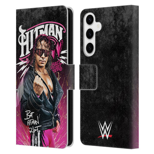 WWE Bret Hart Hitman Graphics Leather Book Wallet Case Cover For Samsung Galaxy S24+ 5G