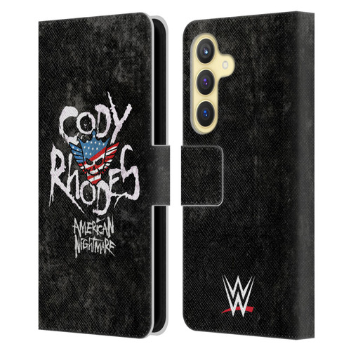 WWE Cody Rhodes Distressed Name Leather Book Wallet Case Cover For Samsung Galaxy S24 5G