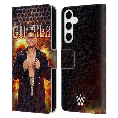 WWE Gunther Portrait Leather Book Wallet Case Cover For Samsung Galaxy S24+ 5G