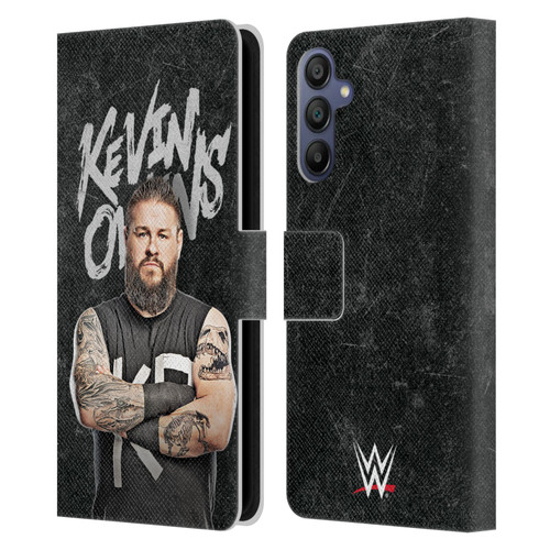 WWE Kevin Owens Portrait Leather Book Wallet Case Cover For Samsung Galaxy A15