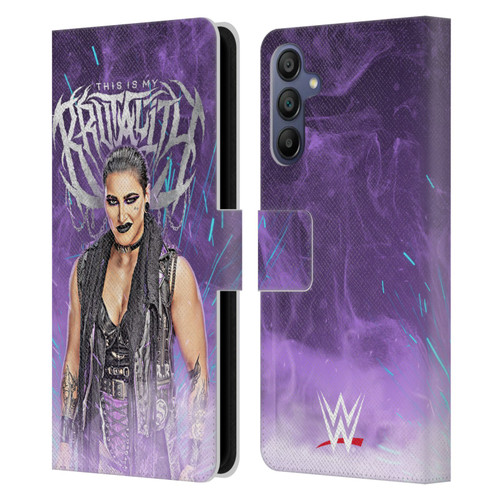 WWE Rhea Ripley This Is My Brutality Leather Book Wallet Case Cover For Samsung Galaxy A15