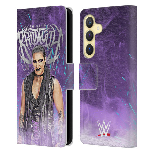 WWE Rhea Ripley This Is My Brutality Leather Book Wallet Case Cover For Samsung Galaxy S24 5G