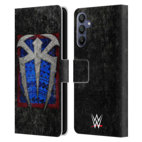WWE Roman Reigns Distressed Logo Leather Book Wallet Case Cover For Samsung Galaxy A15