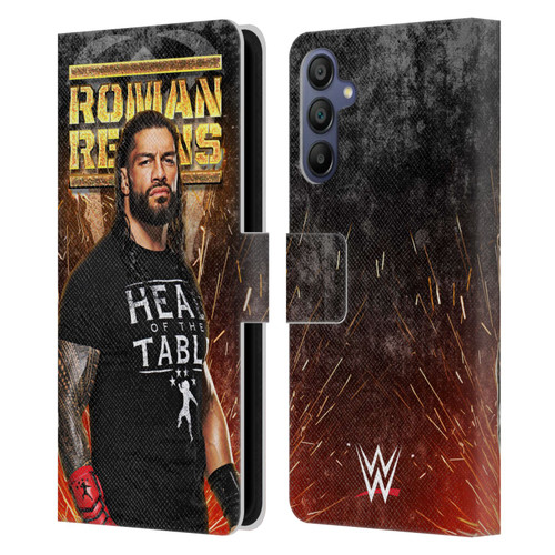 WWE Roman Reigns Grunge Leather Book Wallet Case Cover For Samsung Galaxy A15
