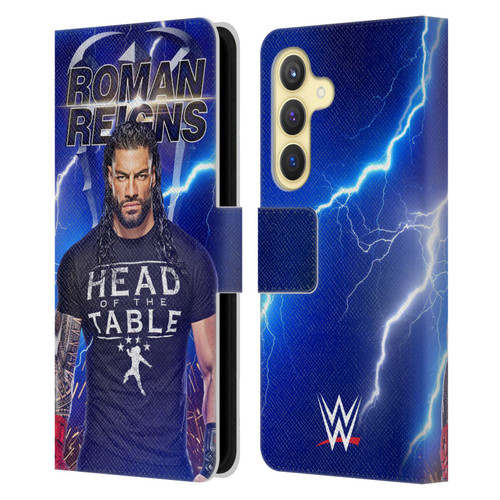 WWE Roman Reigns Lightning Leather Book Wallet Case Cover For Samsung Galaxy S24 5G