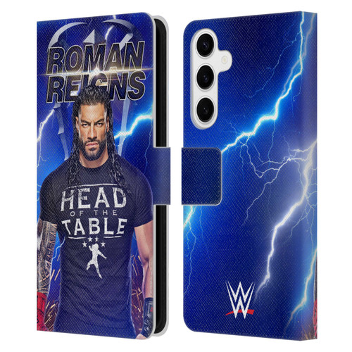 WWE Roman Reigns Lightning Leather Book Wallet Case Cover For Samsung Galaxy S24+ 5G