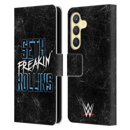 WWE Seth Rollins Logotype Leather Book Wallet Case Cover For Samsung Galaxy S24 5G