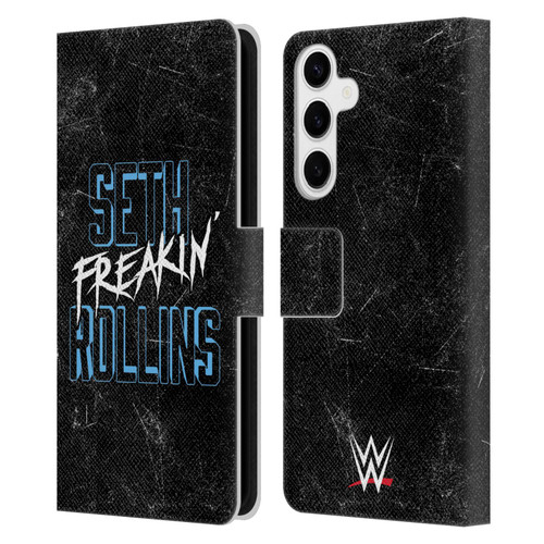 WWE Seth Rollins Logotype Leather Book Wallet Case Cover For Samsung Galaxy S24+ 5G