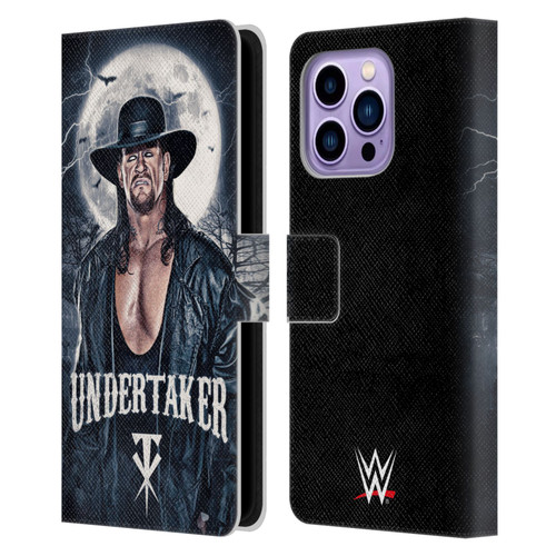 WWE The Undertaker Portrait Leather Book Wallet Case Cover For Apple iPhone 14 Pro Max