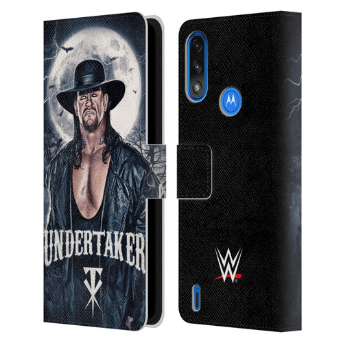 WWE The Undertaker Portrait Leather Book Wallet Case Cover For Motorola Moto E7 Power / Moto E7i Power