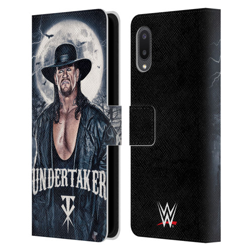 WWE The Undertaker Portrait Leather Book Wallet Case Cover For Samsung Galaxy A02/M02 (2021)