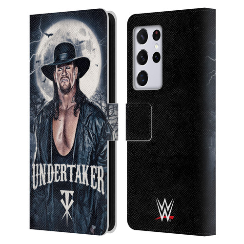WWE The Undertaker Portrait Leather Book Wallet Case Cover For Samsung Galaxy S21 Ultra 5G