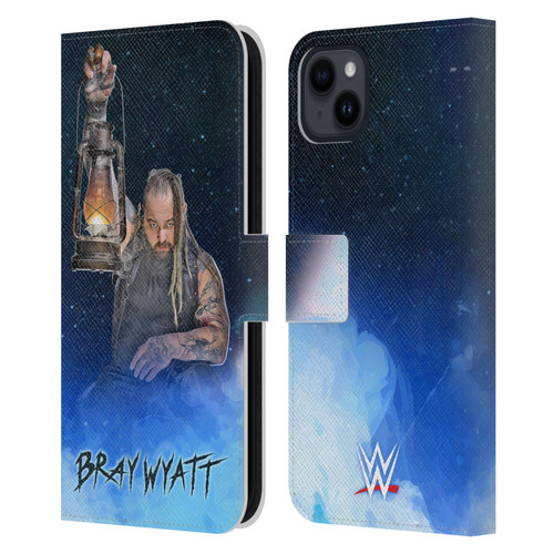 WWE Bray Wyatt Portrait Leather Book Wallet Case Cover For Apple iPhone 15 Plus