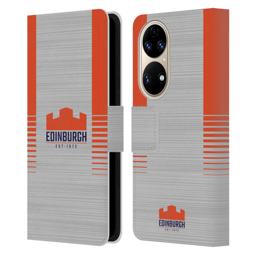 Edinburgh Rugby 2023/24 Crest Kit Away Leather Book Wallet Case Cover For Huawei P50