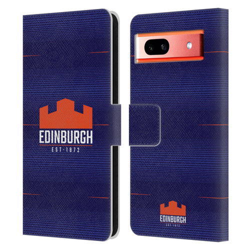 Edinburgh Rugby 2023/24 Crest Kit Home Leather Book Wallet Case Cover For Google Pixel 7a