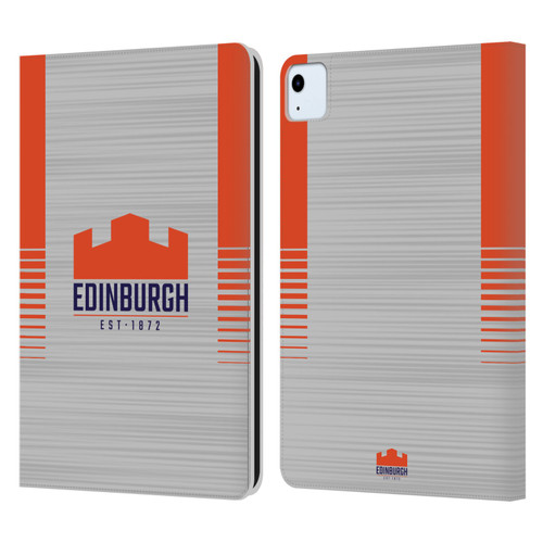 Edinburgh Rugby 2023/24 Crest Kit Away Leather Book Wallet Case Cover For Apple iPad Air 11 2020/2022/2024