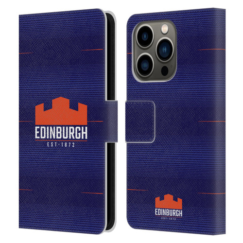 Edinburgh Rugby 2023/24 Crest Kit Home Leather Book Wallet Case Cover For Apple iPhone 14 Pro