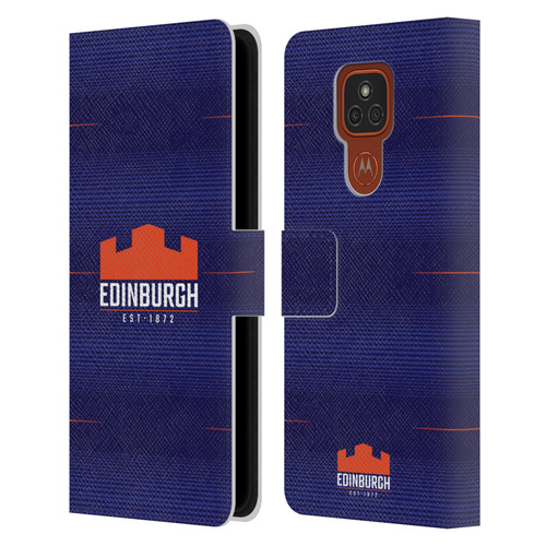 Edinburgh Rugby 2023/24 Crest Kit Home Leather Book Wallet Case Cover For Motorola Moto E7 Plus