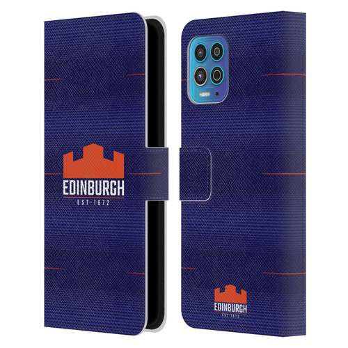 Edinburgh Rugby 2023/24 Crest Kit Home Leather Book Wallet Case Cover For Motorola Moto G100