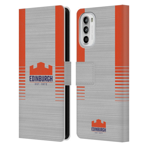 Edinburgh Rugby 2023/24 Crest Kit Away Leather Book Wallet Case Cover For Motorola Moto G52