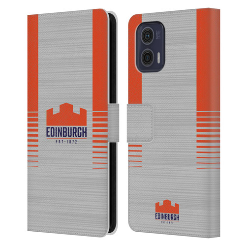 Edinburgh Rugby 2023/24 Crest Kit Away Leather Book Wallet Case Cover For Motorola Moto G73 5G