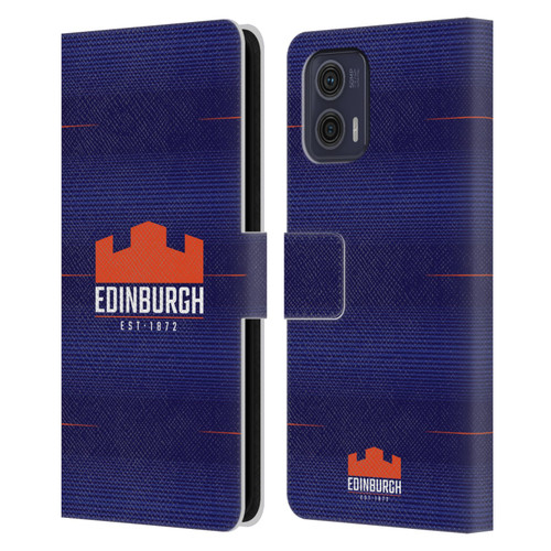 Edinburgh Rugby 2023/24 Crest Kit Home Leather Book Wallet Case Cover For Motorola Moto G73 5G