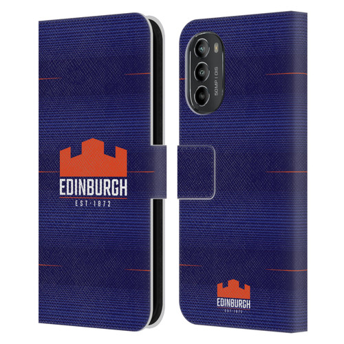 Edinburgh Rugby 2023/24 Crest Kit Home Leather Book Wallet Case Cover For Motorola Moto G82 5G
