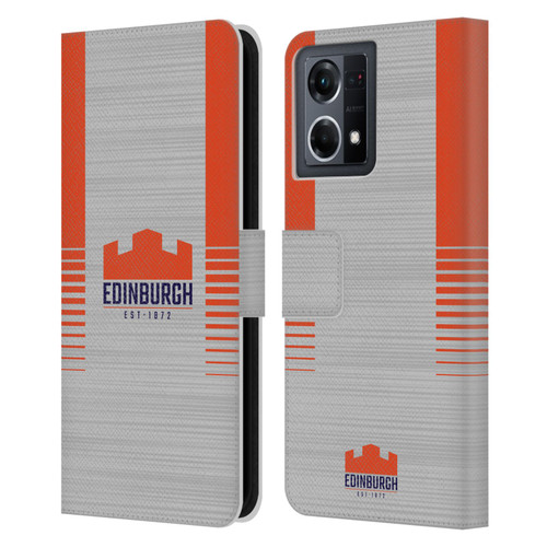 Edinburgh Rugby 2023/24 Crest Kit Away Leather Book Wallet Case Cover For OPPO Reno8 4G