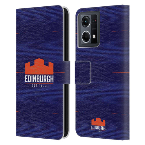 Edinburgh Rugby 2023/24 Crest Kit Home Leather Book Wallet Case Cover For OPPO Reno8 4G