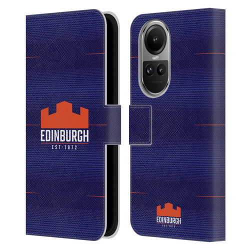 Edinburgh Rugby 2023/24 Crest Kit Home Leather Book Wallet Case Cover For OPPO Reno10 5G / Reno10 Pro 5G