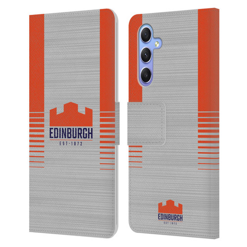 Edinburgh Rugby 2023/24 Crest Kit Away Leather Book Wallet Case Cover For Samsung Galaxy A34 5G