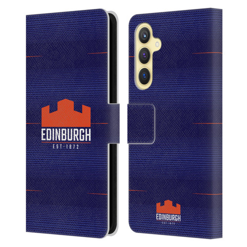 Edinburgh Rugby 2023/24 Crest Kit Home Leather Book Wallet Case Cover For Samsung Galaxy S23 FE 5G