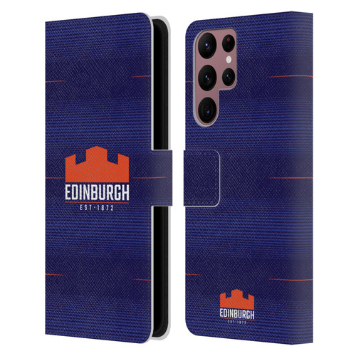 Edinburgh Rugby 2023/24 Crest Kit Home Leather Book Wallet Case Cover For Samsung Galaxy S22 Ultra 5G