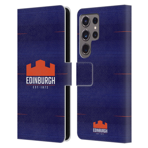 Edinburgh Rugby 2023/24 Crest Kit Home Leather Book Wallet Case Cover For Samsung Galaxy S24 Ultra 5G