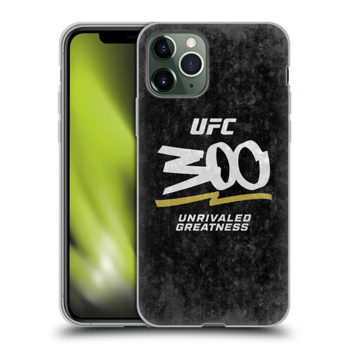 UFC 300 Logo Unrivaled Greatness Distressed Soft Gel Case for Apple iPhone 11 Pro