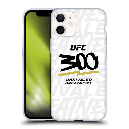 UFC 300 Logo Unrivaled Greatness White Soft Gel Case for Apple iPhone 12 Mini